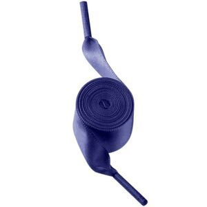 1 Pair Flat Satin Ribbon Wide Shoestrings Colorful Shoe Laces Navy Blue
